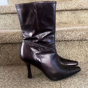 Liz Claiborne Flex Sz 8.5 Jessie Leather Upper Boots